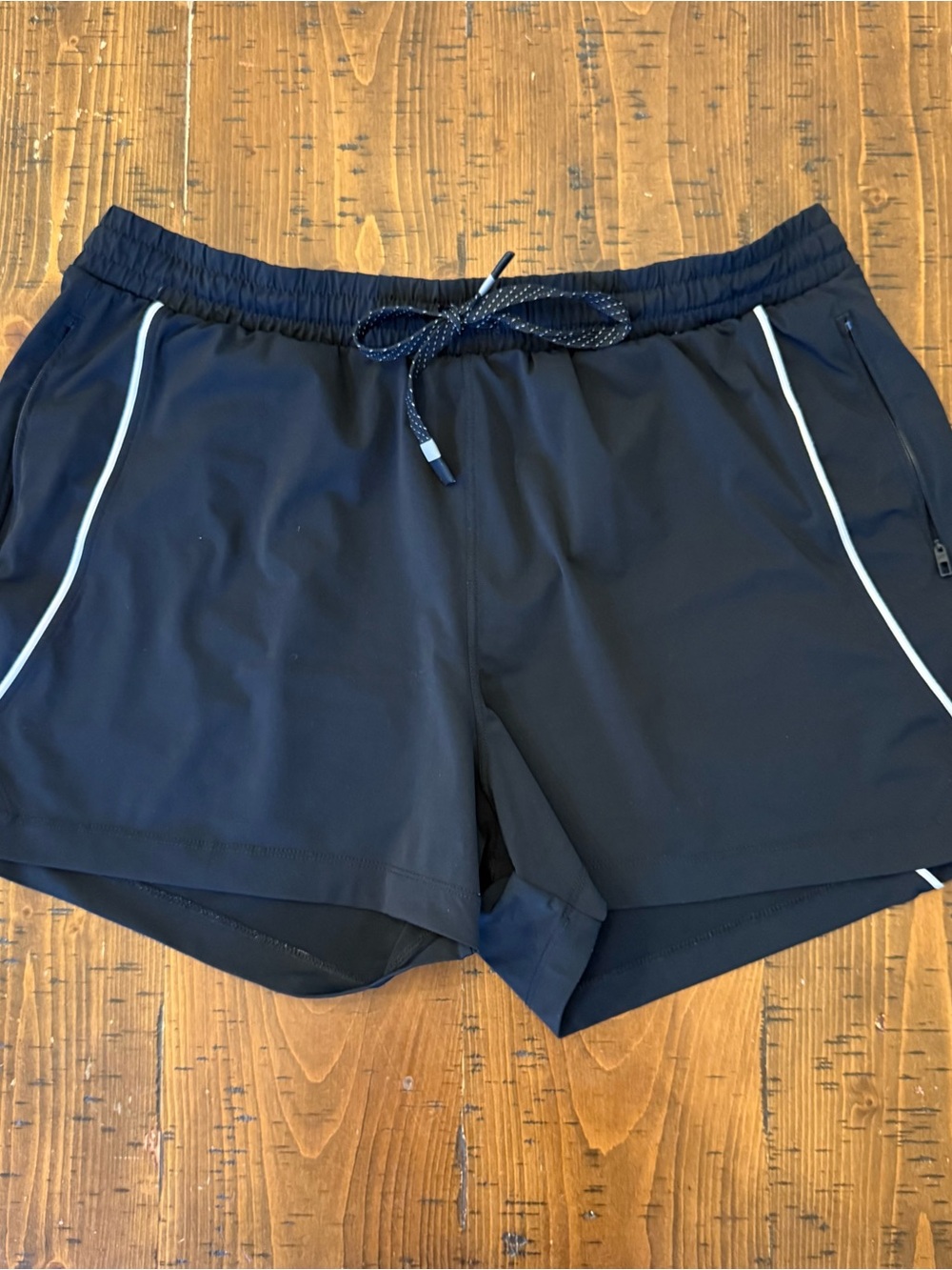 Fabletics Shorts Black Athletic Drawstring Waist Zipper Pockets Size Large